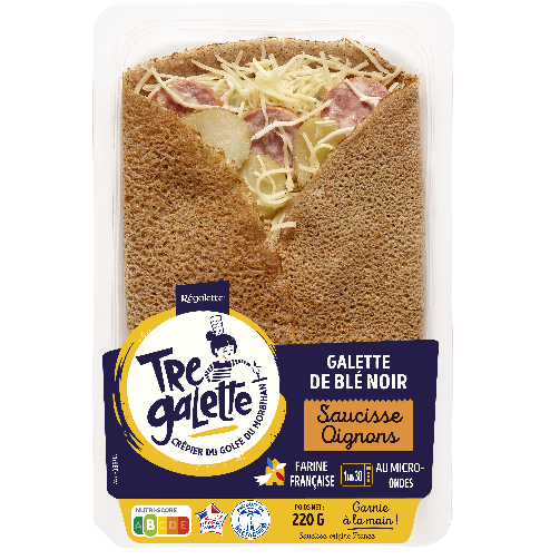 Galette garnie Saucisse Oignons TRE GALETTE Galette garnie Saucisse Oignons TRE GALETTE